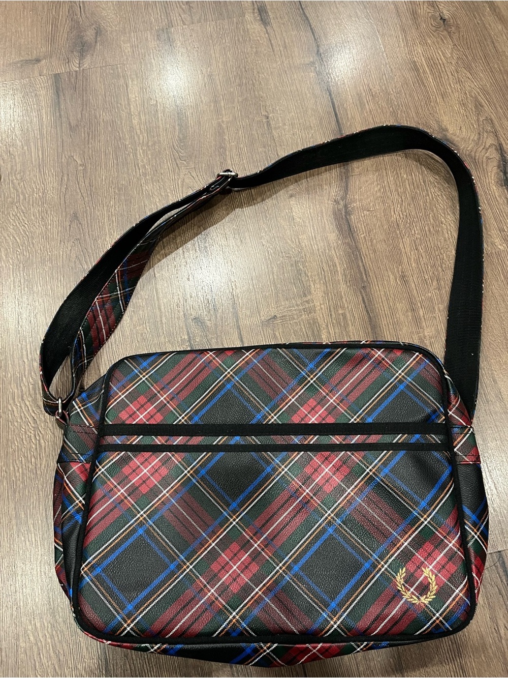 Fred Perry Plaid Crossbody Shoulder Bag